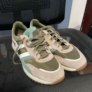 Gola Olive Green Tan Suede & Leather Sneakers